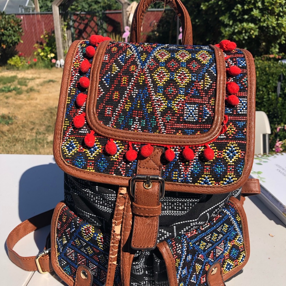 Mix 6. Bohemian Women’s Multicolor Embroidered Mini Backpack